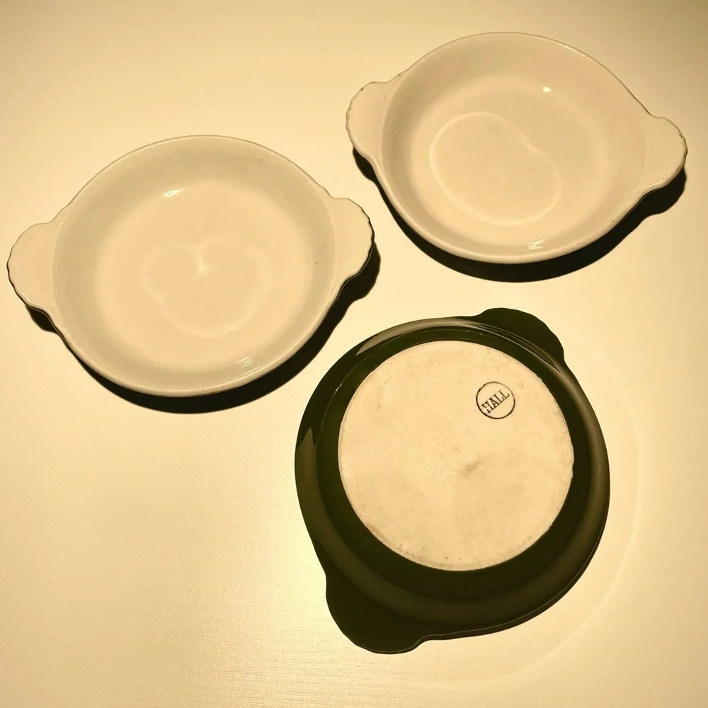 Vtg Hall Green White 6